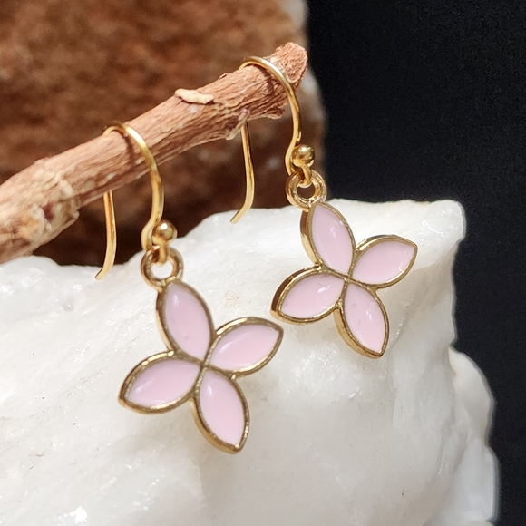 Earrings Star Flower Hypoallergenic Jewelry 14kt Gold-plated